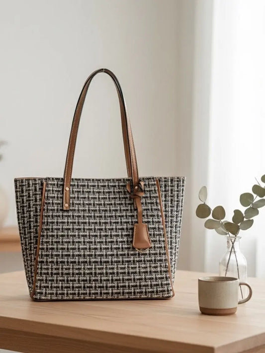 Elegant Tote Handbag for Women | Stylish Fabric & Leather Design Merooz Luxe