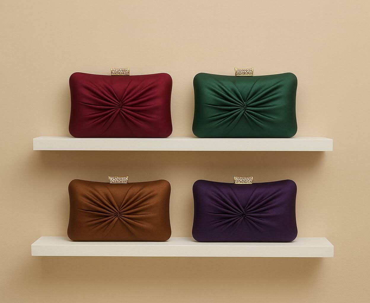 Luxurious Satin Clutch Bags for Women – Trendy Evening & Party Handbags in Multiple Colors