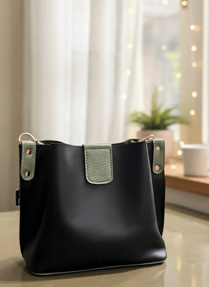 Elegant White & Brown Bucket Bag – Premium Leather Handbag | Meeroz Luxe Merooz Luxe