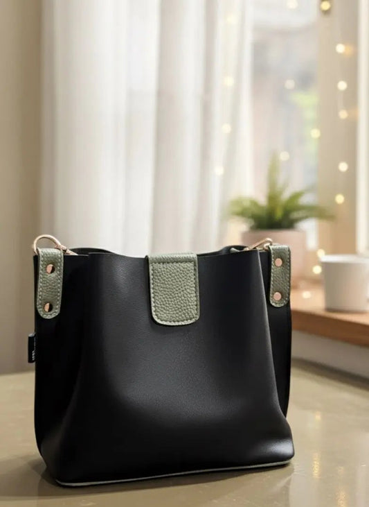 Elegant White & Brown Bucket Bag – Premium Leather Handbag | Meeroz Luxe Merooz Luxe